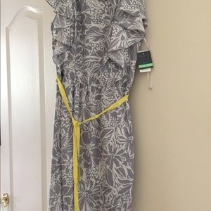 Gray and white dress